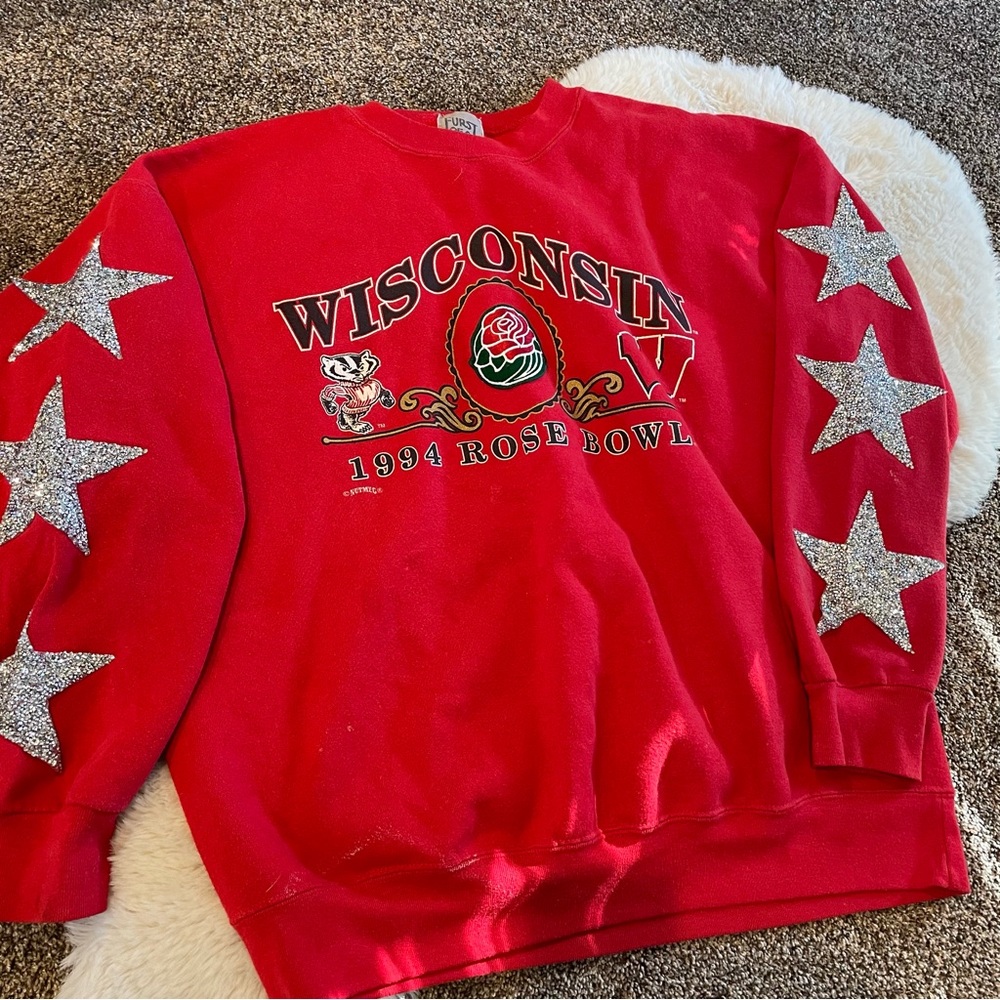Rhinestone Wisconsin Crewneck